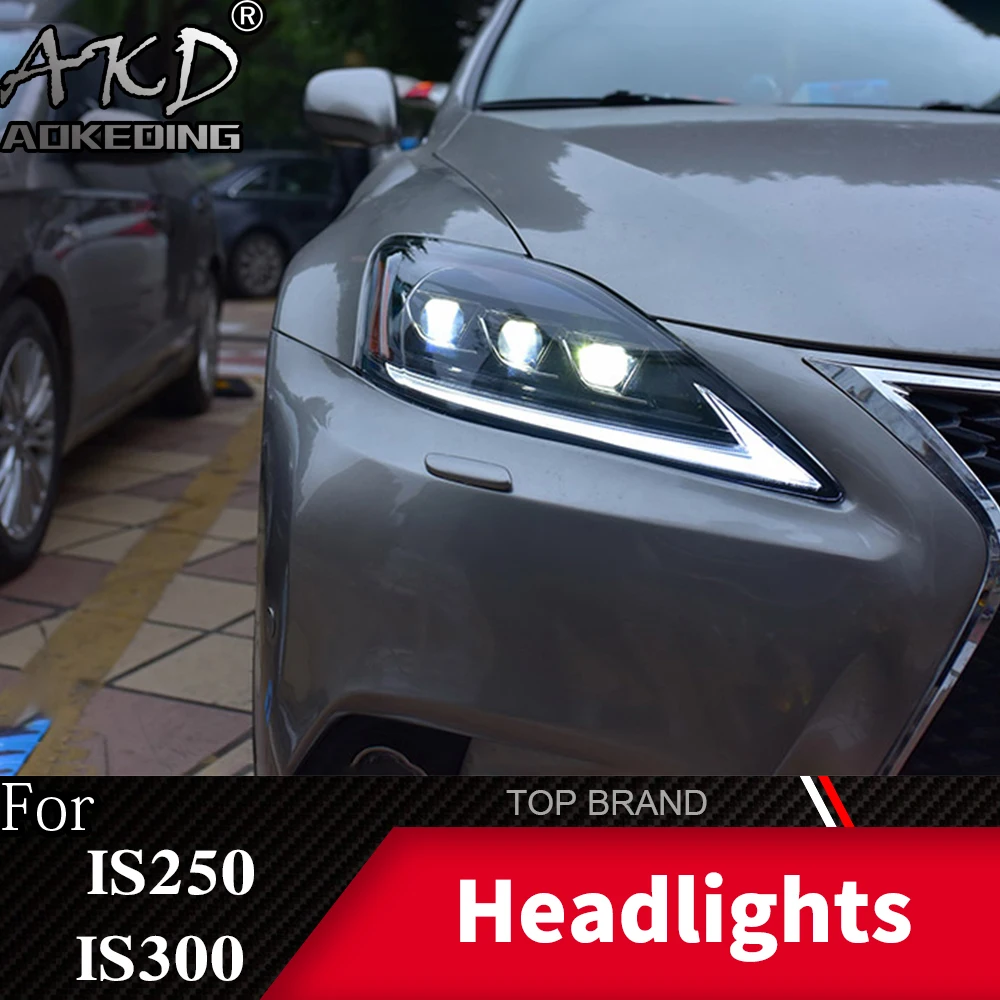 

Car StylingHead Lamp case for Lexus IS250 Headlights 2006-2012 IS300 LED Headlight DRL Lens Double Beam