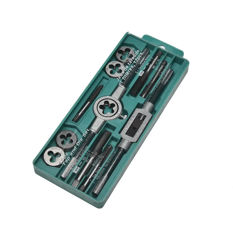 

Tap and Die Set Hand With Wire Tap Wrench Hand Metric Tapping 12/20/40PC