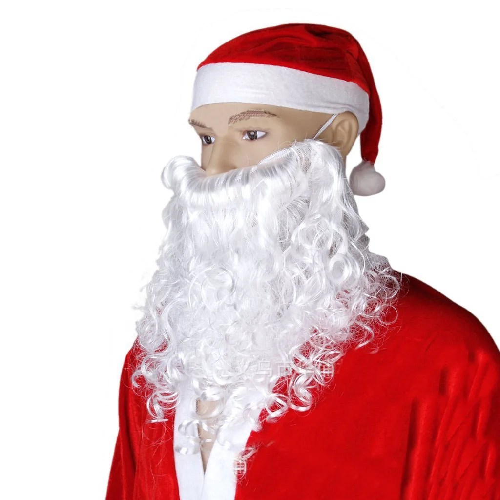 Рождественское платье поклонников Косплей белая борода Санта Клаус усы для праздника реквизит аксессуар
