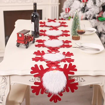

Material: Felt cloth Size: 170*35cm Optional Color: Red / Gray Table runner Christmas Heat resistant