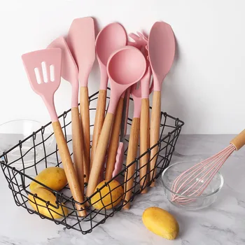 

9/10/12pcs Cooking Tools Set Premium Silicone Kitchen Cooking Utensils Set with Storage Box Turner Tongs Spatula Soup Spoon