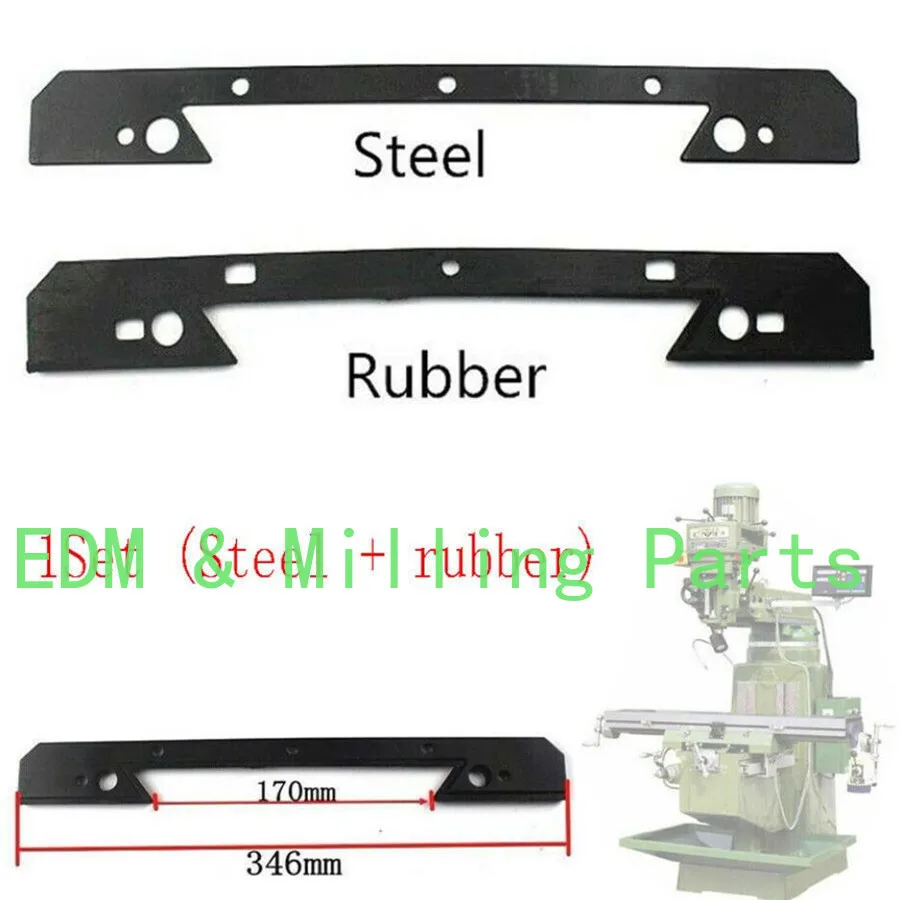 Rubber 382mm Mill Tool Set Steel 2PCS Milling Machine Saddle Knee Wiper Plate 
