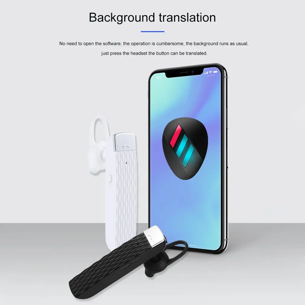 T2 2-in-1 Earbud Real Time Wireless Language Translator Voice Translation Earphone In-Ear Headset Business Inter-Translation