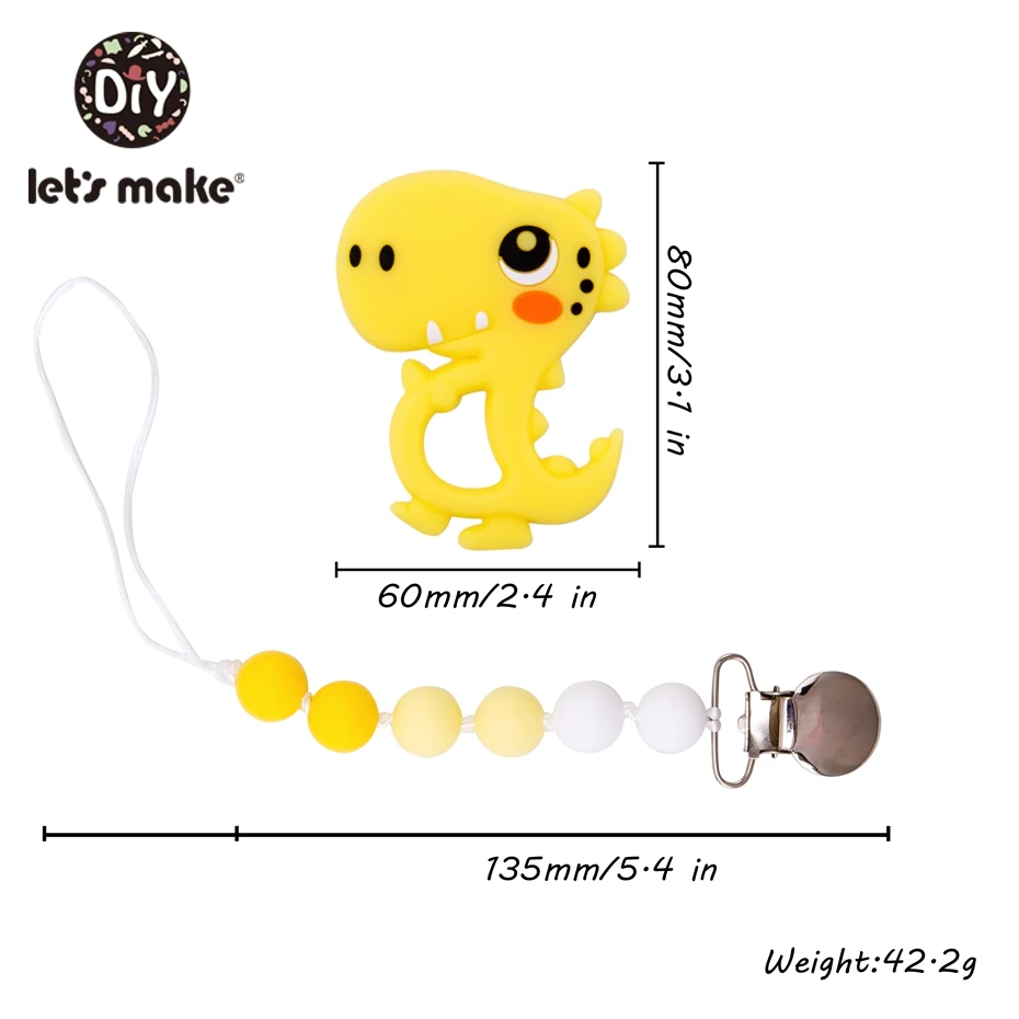 Let's Make/1 шт., детский силиконовый Прорезыватель для зубов, цепочка для соски, персонализированный зажим для соски, силиконовый держатель для соски, разноцветный Прорезыватель для младенцев