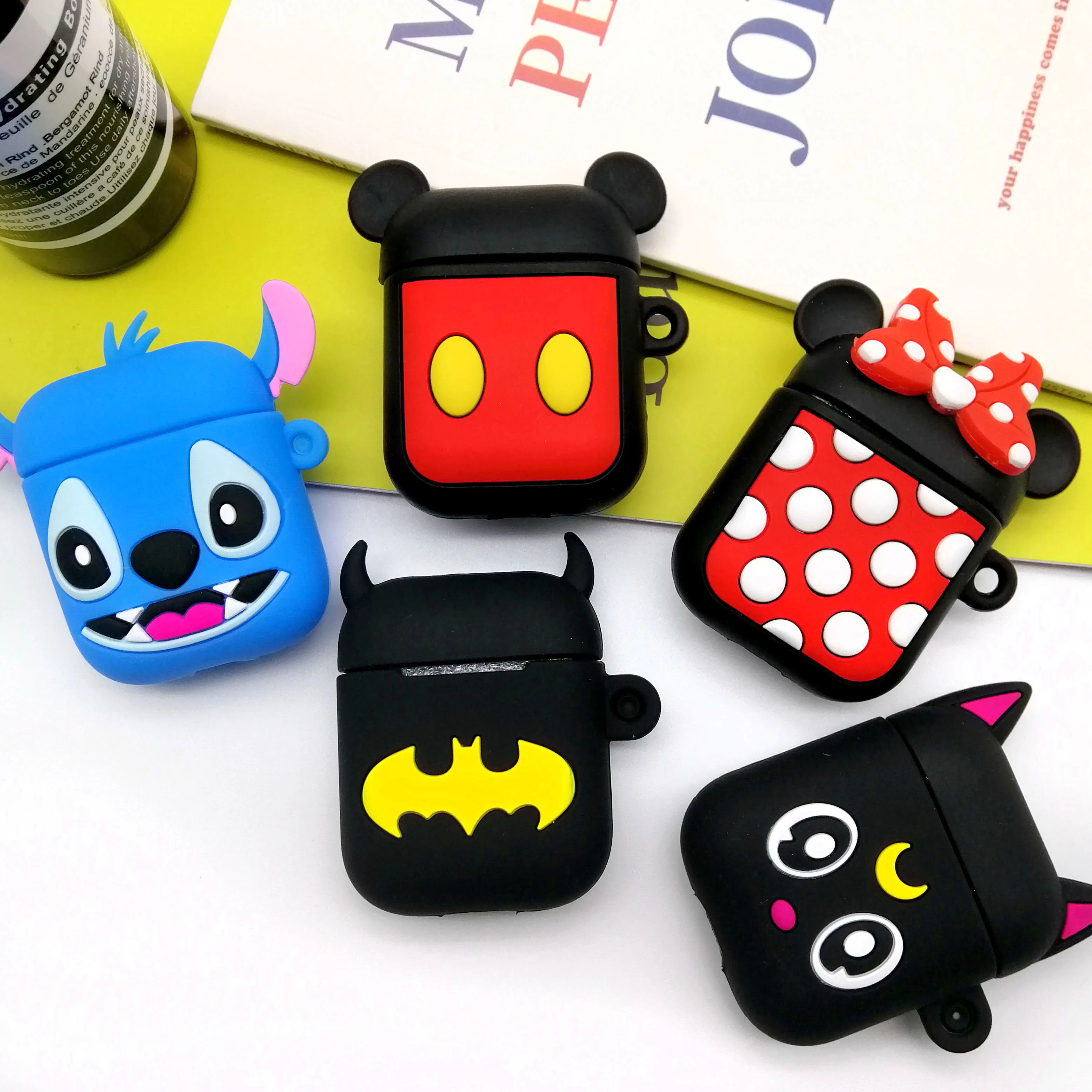 

For airpods Case Cute Cat Cartoon Protective Cover with Lovely lanyard silicon cover For air pods 2 Wireless Earphone Case