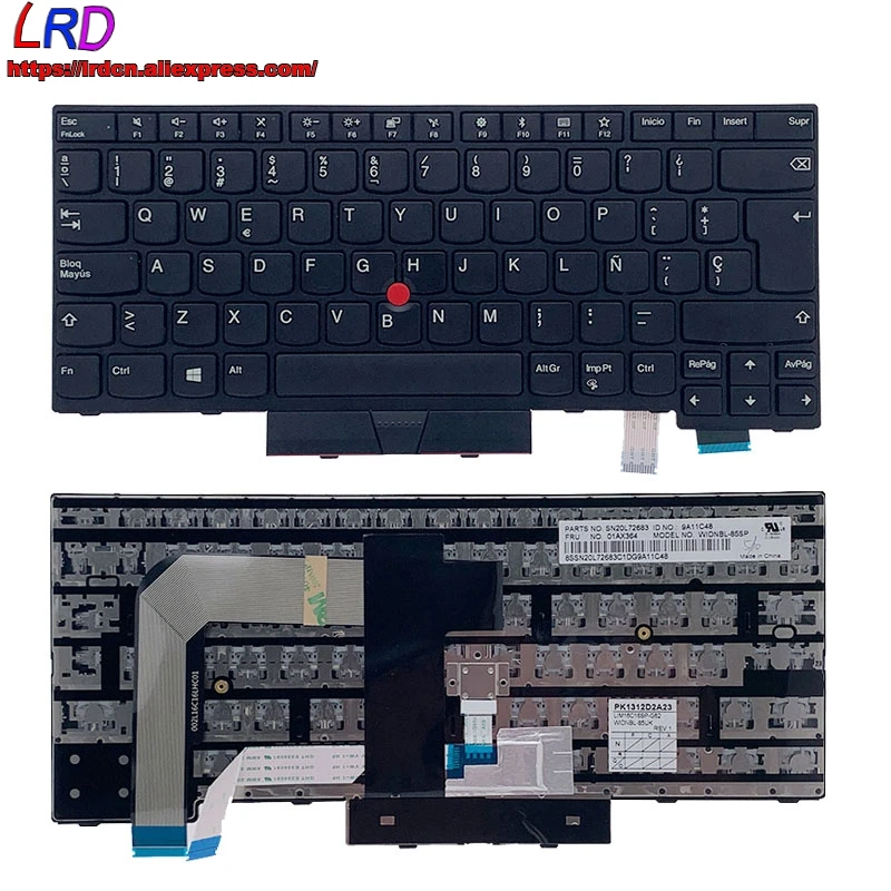 Nuova Tastiera Spagnola Es Sp Per Laptop Lenovo Thinkpad T470 A475 T480 A485
