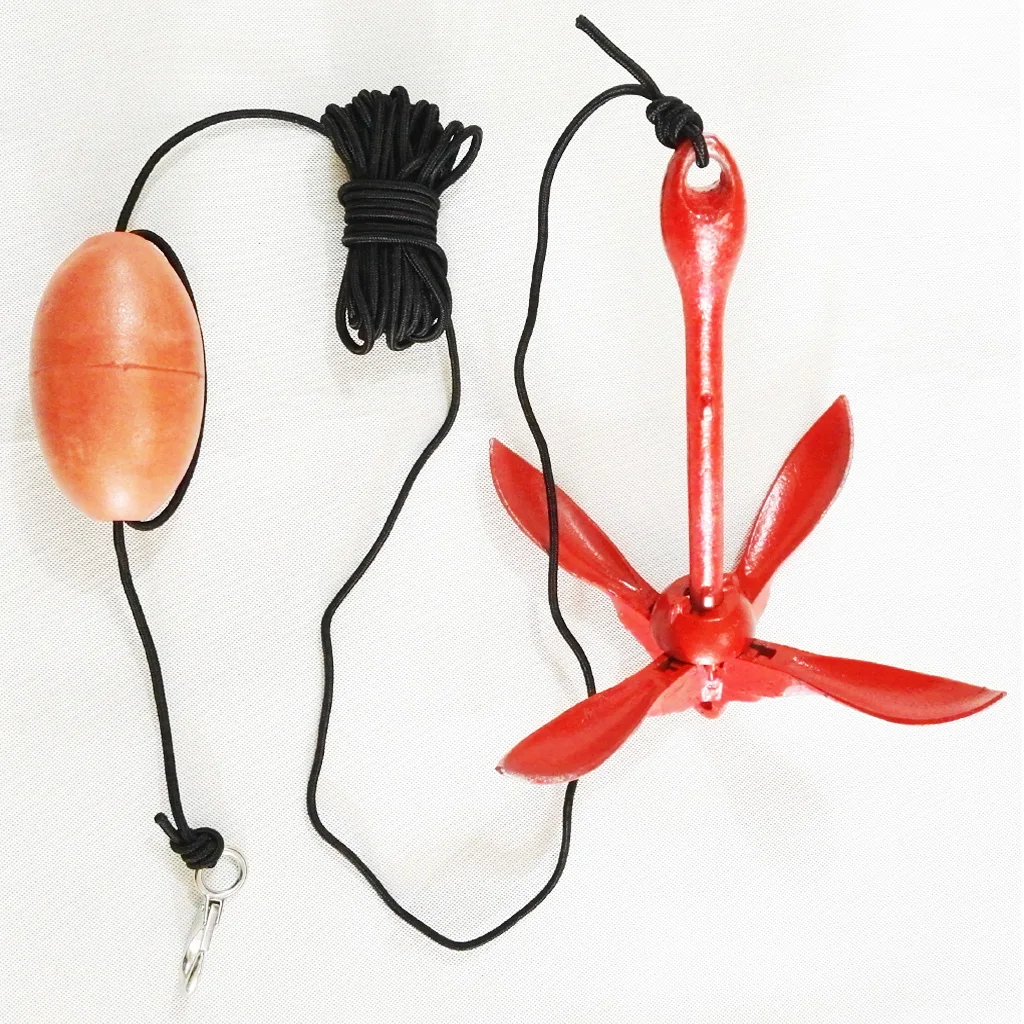 1.5KG Folding Grapnel Kayak Anchor Kit- Universal Canoe Dinghy Jet Ski Anchor System& Buoy, Line, Bag