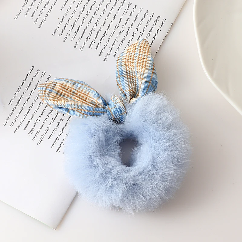 New Cute animal rabbit ear hair ring female rubber band elastic hair bands Korean headwear children hair Accessories ornaments