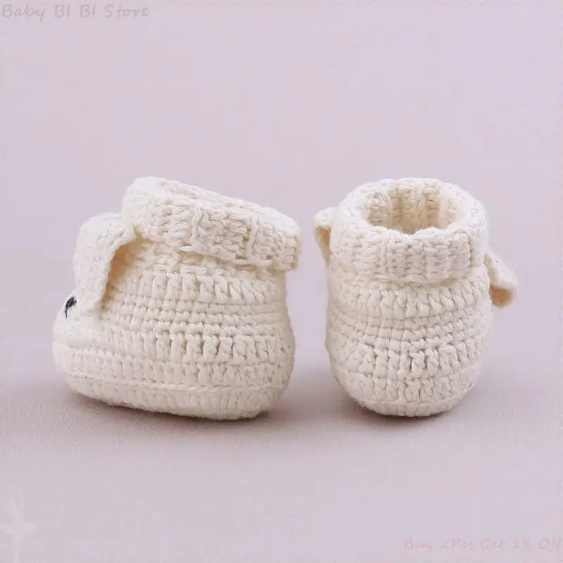 1 Pair 10cm Length Knitted Baby Shoes for Toddler Infant Baby Knitting Crochet Booties Gift for Newborn