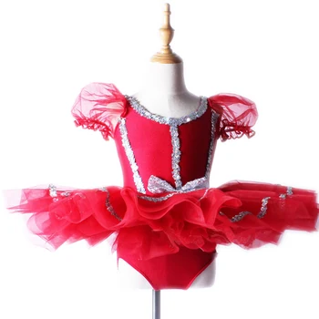 

Professional Ballet Costumes Tutu Dance Dress For Children Girls Gymnastics Leotard Red Dancewear Infantil Hot Sale