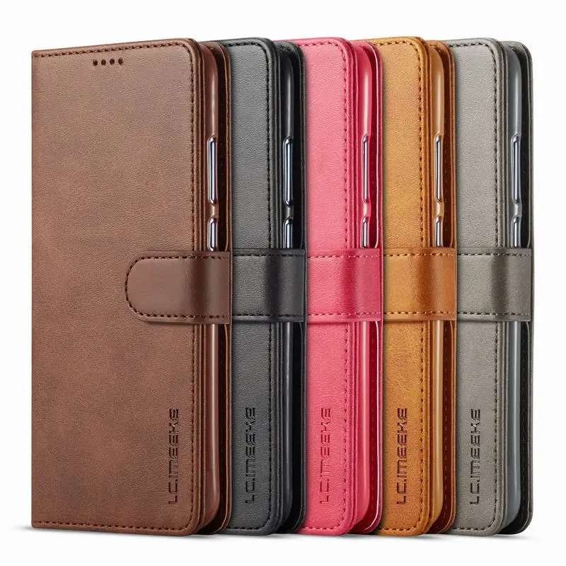 Premium Flip Magnetic Wallet Leather Phone Case with Card Slot and Stand