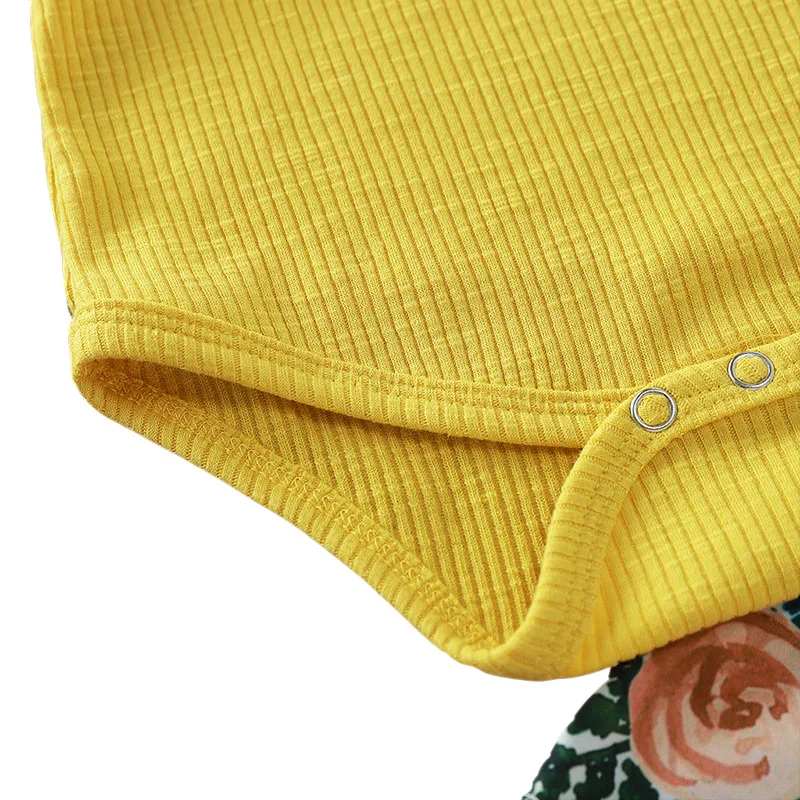 Осенний пуловер для маленьких девочек от 3 до 18 месяцев; длинный рукав-фонарик; Ремешок комбинезона; юбка в цветочек; комплекты костюмов для новорожденных