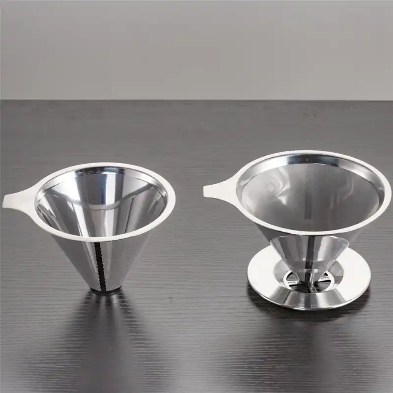 Reusable Coffee Filter Stainless Steel Double Layer Mesh Basket Brewing Coffee Holder Cone Funnel Dripper Coffee Making Tools Coffee Filters Aliexpress