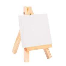 24Set Artists 5 Inch Mini Easel+3 Inch X3 Inch Mini Canvas Set Painting Craft DIY Drawing Small Table Easel Gift