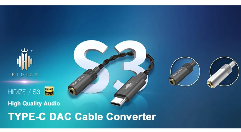 HIDIZS S3(Sonata III) HiFi аудио тип-c DAC кабель конвертер USB DAC до 3,5 мм усилитель для наушников адаптер для Android телефона ПК
