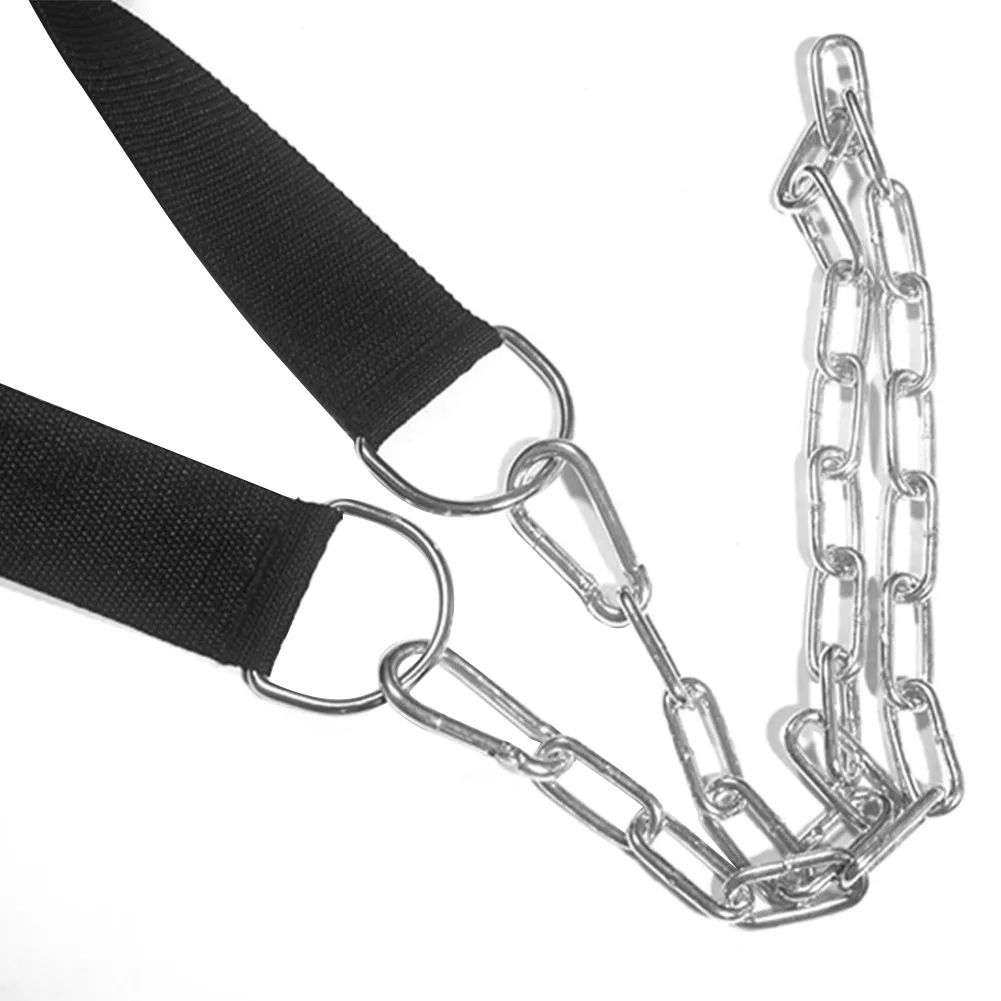 Belt Chain Weight Lifting Trainer Head Harness Gym D Shackle Neck Muscles Builder Equipment Adjusta