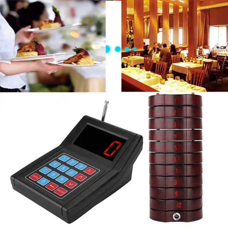 For SU-668 Pager 10 Pcs Long Distance Wireless Guest Paging Queuing System Receiver For Bar Church Nursery Rstaurant Cafe