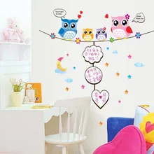Три поколения съемные наклейки на стену сова гостиная спальня диван детская комната Фоновые наклейки на стену AY9004