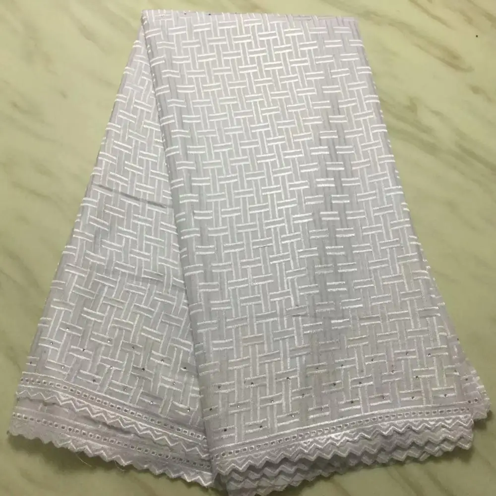 Белая швейцарская кружевная ткань швейцарская вуаль кружева в швейцарской последней африканской польской ткани для мужчин 5 ярдов/партия
