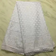 Белая швейцарская кружевная ткань швейцарская вуаль кружева в швейцарской последней африканской польской ткани для мужчин 5 ярдов/партия