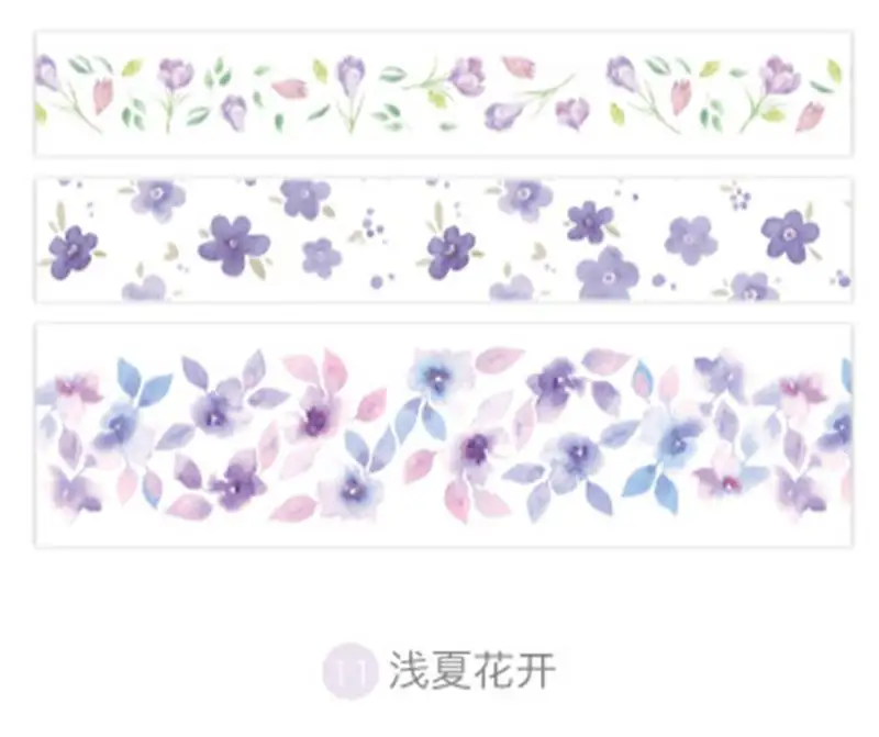11purpleflower 3 рулона/упаковка Васи Маскировочная лента набор конфет животных Цветок бумага кактус Маскировочные ленты японский васи лента Diy Скрапбукинг стикер - Цвет: 11purpleflower
