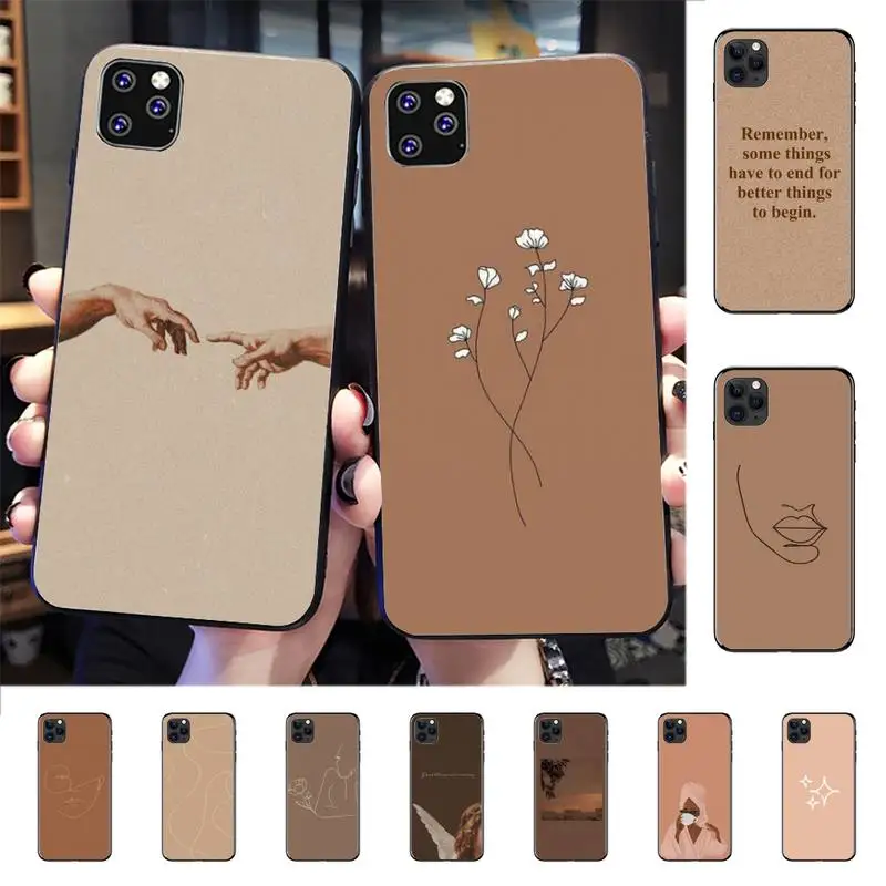 YNDFCNB коричневый дизайн изображения Телефон чехол для iPhone 8 7 6 6S Plus X 5S SE 2020 XR 11 12 mini pro