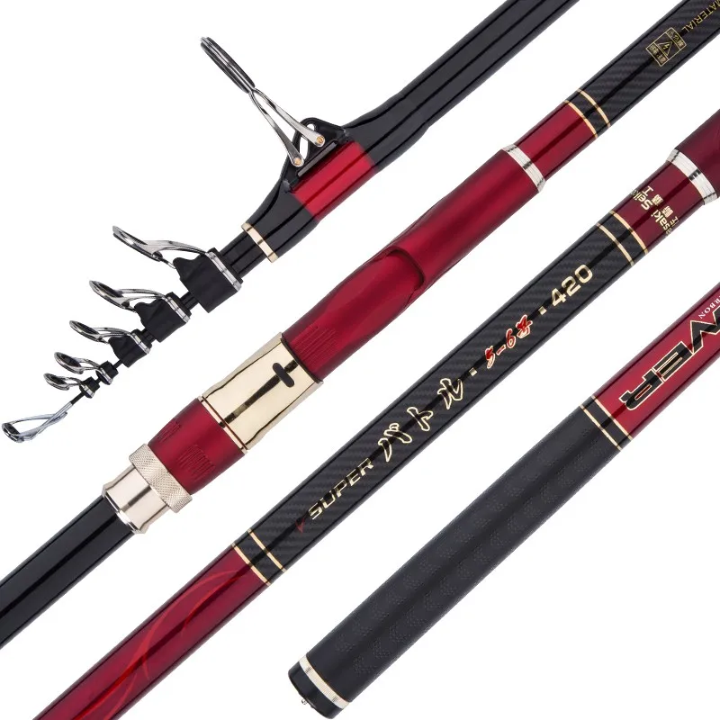  5.3m 6.3m 7.2mTelescopic Fishing Rod Super Hard Distance Throwing Pole Long Sections Rock Fishing C