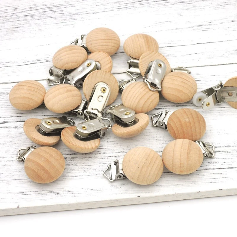 20Pcs Beech Wood Pacifier Clips Beech Wooden Round Natural Color for Baby 20Pcs Beech Wood Pacifier Clips Beech Wooden Round Natural Color for Baby