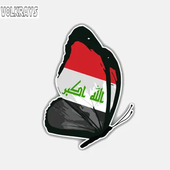 

Volkrays Personality Car Sticker Iraq Flag Butterfly Motorcycle Accessories Reflective Waterproof Sunscreen Vinyl Decal,9cm*6cm