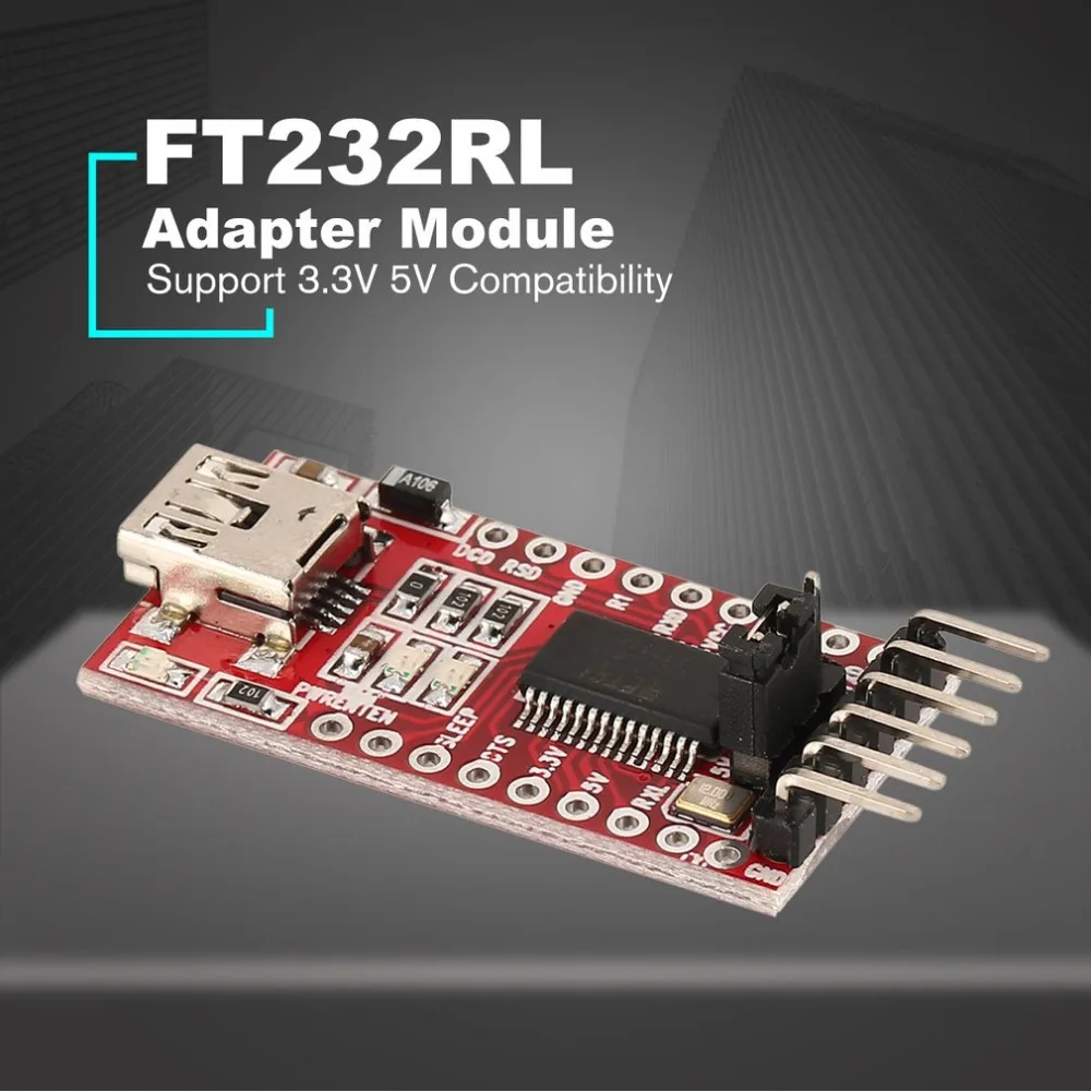 FT232RL FTDI USB to TTL Serial Adapter Module for Arduino FT232 Mini Port Support 3.3V 5V Compatibility Download Line