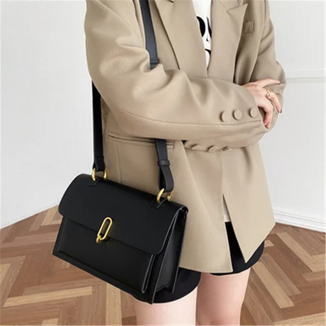 Coated Cowhide Leather Women Bag Wide Shoulder Strap Personality Handbags Solid Color Envelope Bag 2020 New 2
