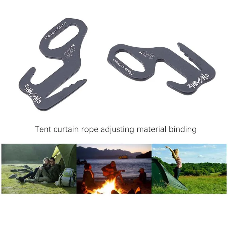 

5PCS Pack Rope Tightener Anti-slip Buckle Wind Rope Camping Adjust Tent Tightening #2G08