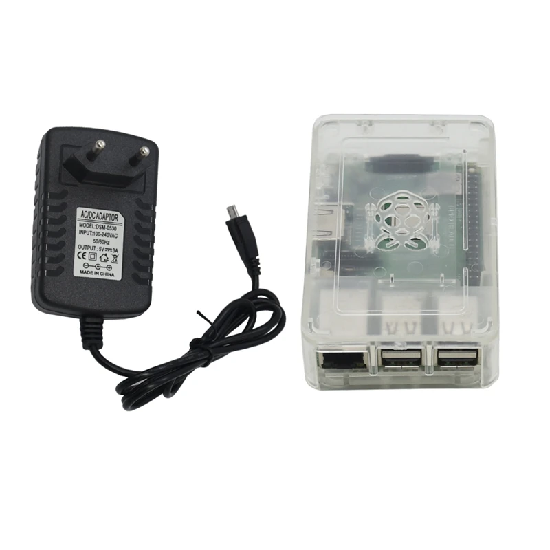 Raspberry Pi 3 Model B+(Plus)+ Abs чехол+ 5V 3A Мощность адаптер с поддержкой Wi-Fi и Bluetooth Декодер каналов кабельного телевидения штепсельная вилка европейского стандарта