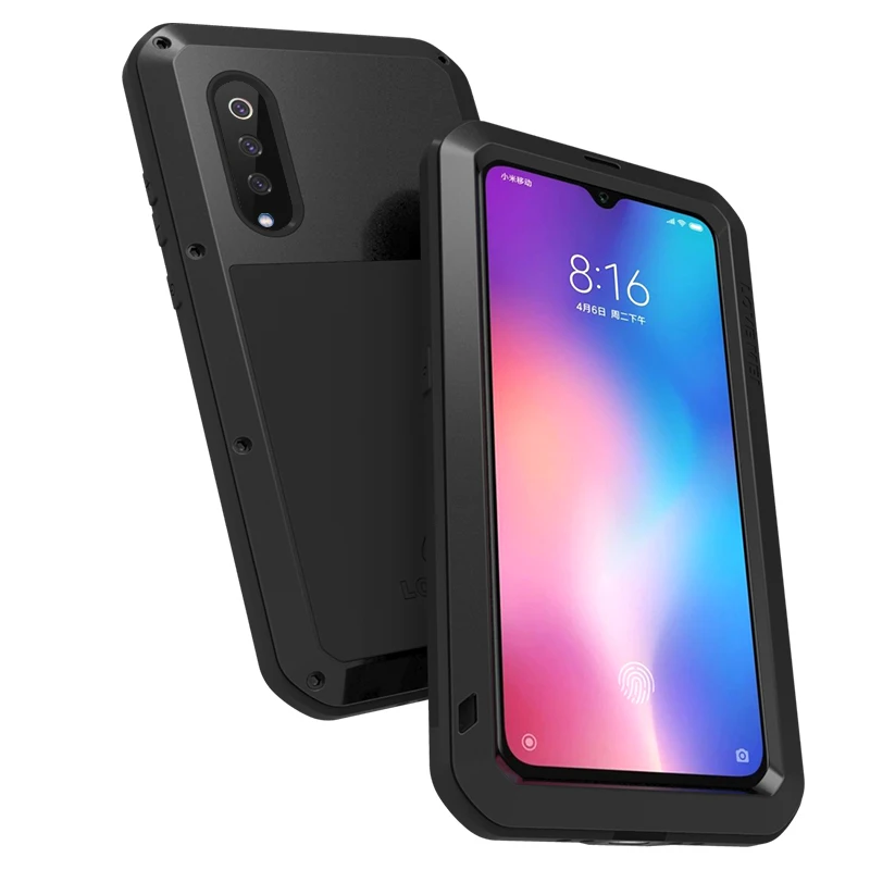 Для Xiaomi Mi 9 Алюминиевый металлический Броня противоударный тяжелый чехол для Xiaomi Mi 9 жизнь водонепроницаемый порошкообразный Gorilla glass Funda