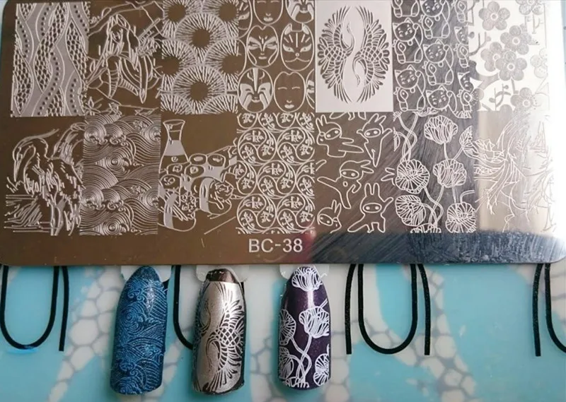 Штамповка ногтей 12*6 см пластины флоры и фауны серии DIY Дизайн ногтей печать шаблон изображения