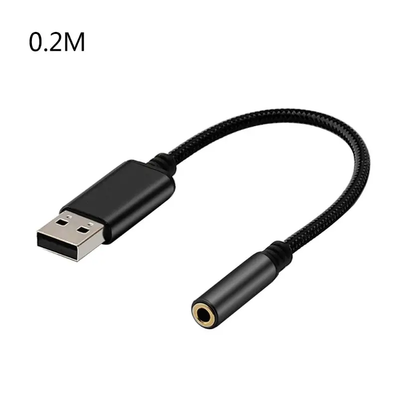 0 2 м/1 м 2в1 USB на 3 5 мм аудио кабель компьютер AUX адаптера для наушников конвертер App