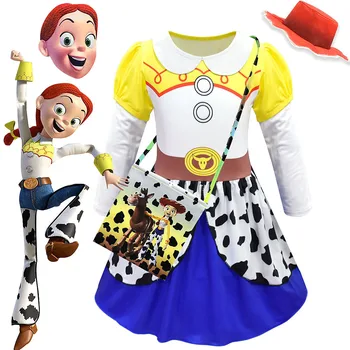 

Girls Dresses Toy Story 4 Jessie Cosplay Halloween Costumes Toddler Kids Birthday Vestidos Carnival Christmas Costume for Kids