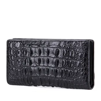 

Luxury wallet men's long crocodile leather wallet 2019 new men's bills folder multi-card leather vertical wallet free shipping