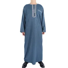 Aliexpress - African Men Clothing 2021 Muslim Thobe Men Muslim Round Collar Breathable Cotton&linen Long Sleeved Robe