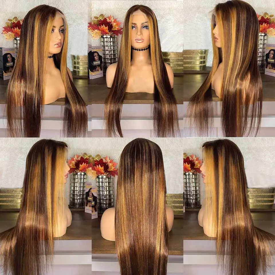 Straight gradient lace wig