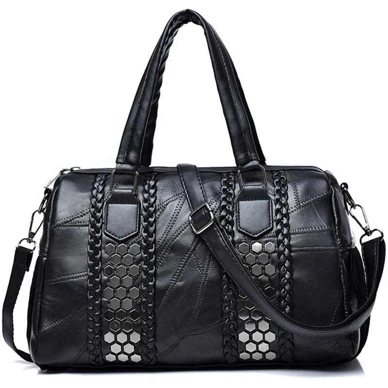 

ABZC-Studded Tassel Handbag Handbag Fashion Ladies Messenger Bag Tote