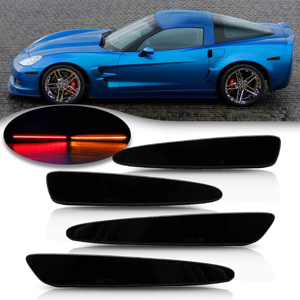 2pcs/4pcs For Chevrolet Chevy Corvette C6 20052013 Side Marker Full