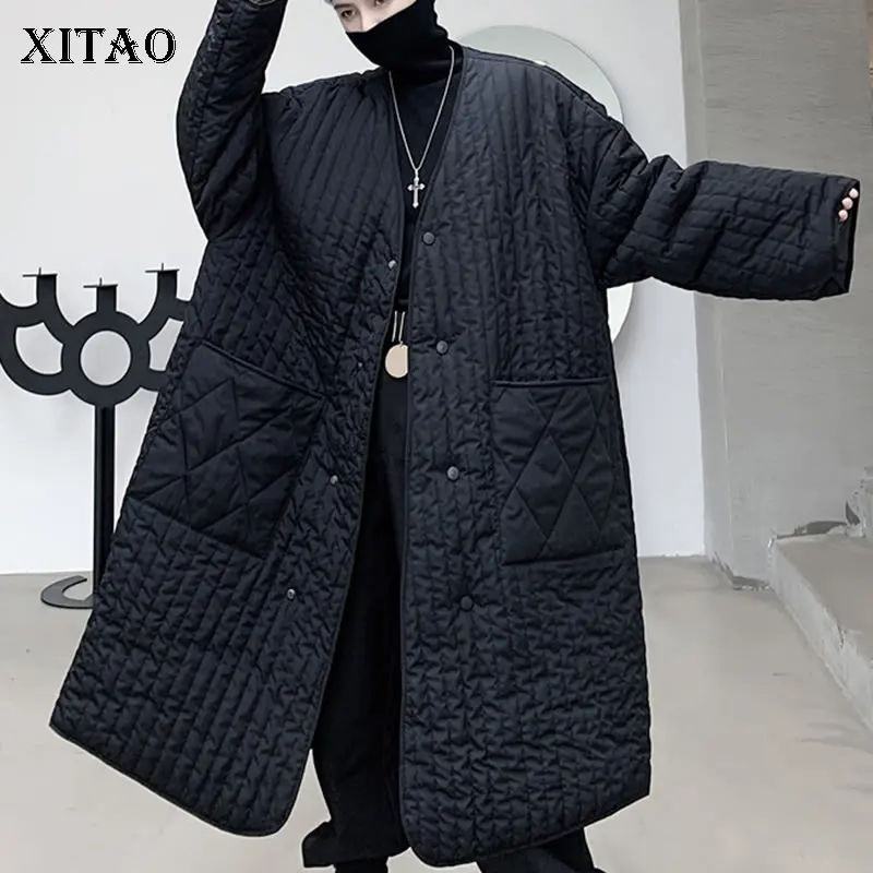 XITAO, японский стиль, Ретро стиль, тренд, зимнее пальто для женщин, плюс размер, нейтральный ветер, парка, больше размера, Модные Простые Топы, уличная одежда, XJ3219