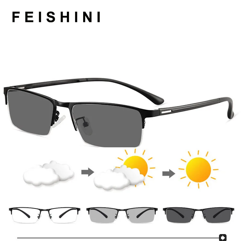 

Feishini Light Weight 16G Eyeglasses Frame TR90 Computer Optical Glasses Frame Men Spectacle Frame Male Goggle Photochromic Lens