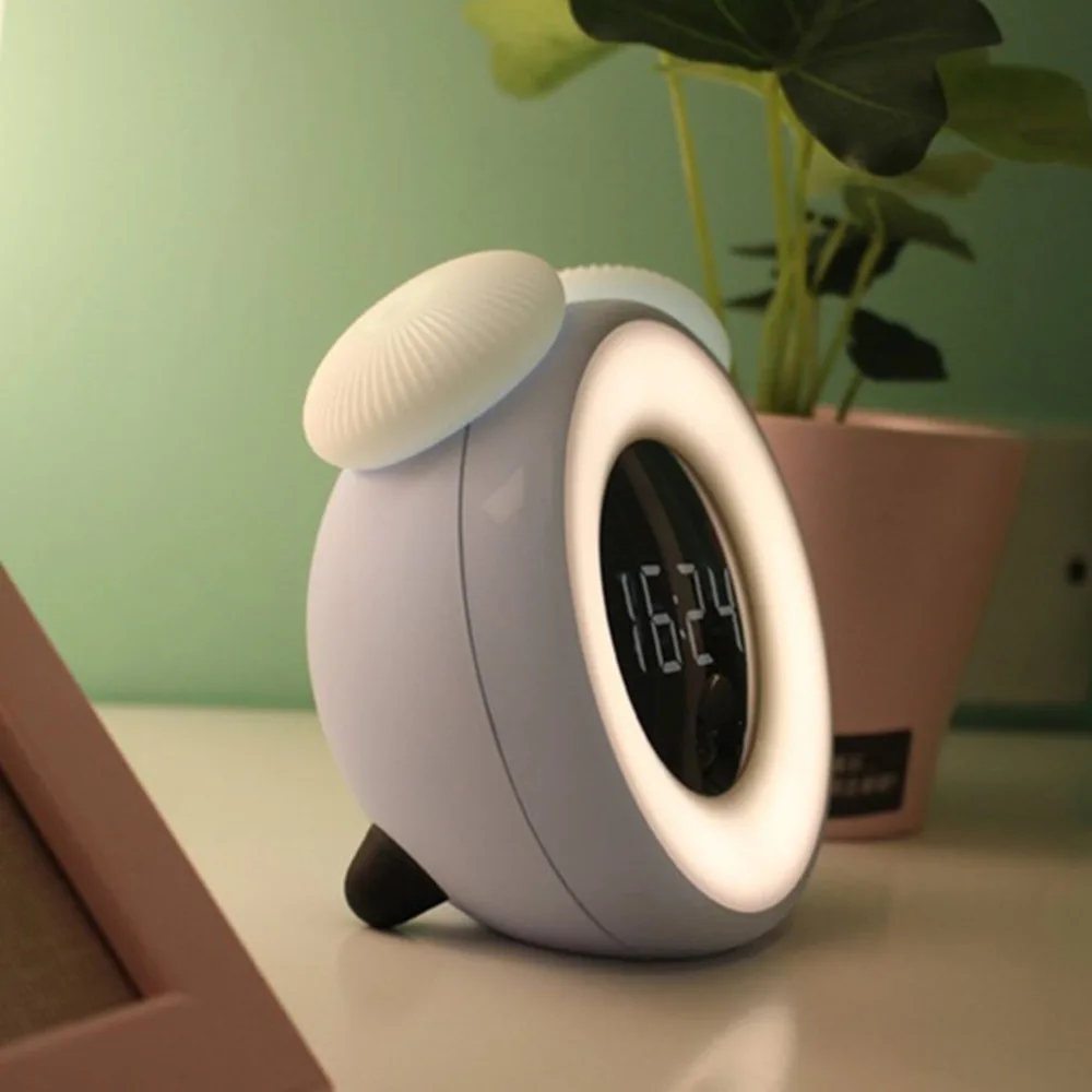 USB Digital Alarm Clock Night Light Rechargeable Smart Motion Sensor Desktop Clock Support Snooze for Kids Nursing Mom