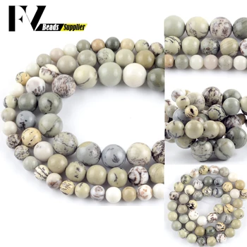 

Natural Stone Flower Pattern Jaspers Beads 6 8 10 12mm Round Loose Spacer Beads For Jewelry Making Findings DIY Bracelet Charms