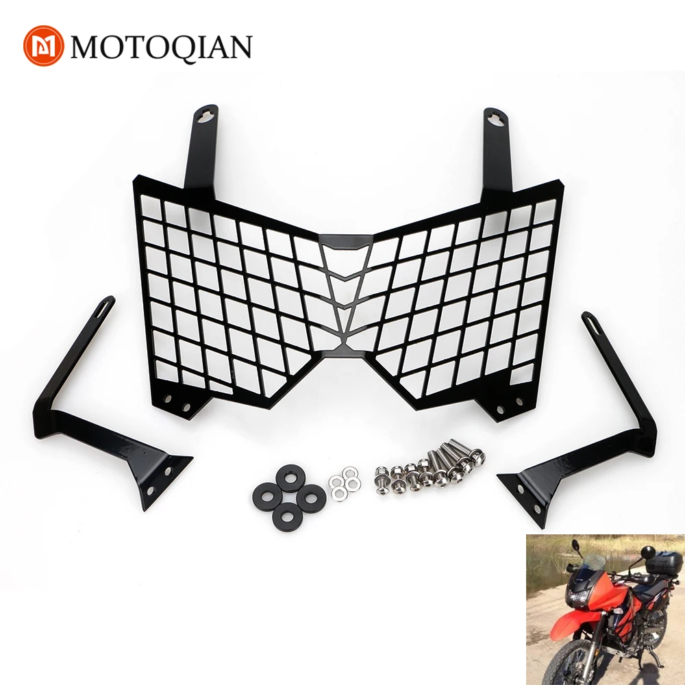 For Kawasaki KLR 650 KLR650 Headlight Cover Guard Protector Head Light Protection Accessories Motorcycle - Цвет: Черный