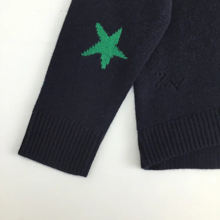 Women Sweater Star Knit Sweater Round Neck Cashmere Sweater