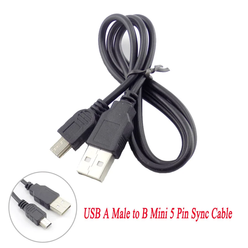 

Mini USB 2.0 A Male to Mini 5 Pin B Connector Data Sync Charging Cable Cord Adapter Male to Male Charge Cord Line for Camera MP3
