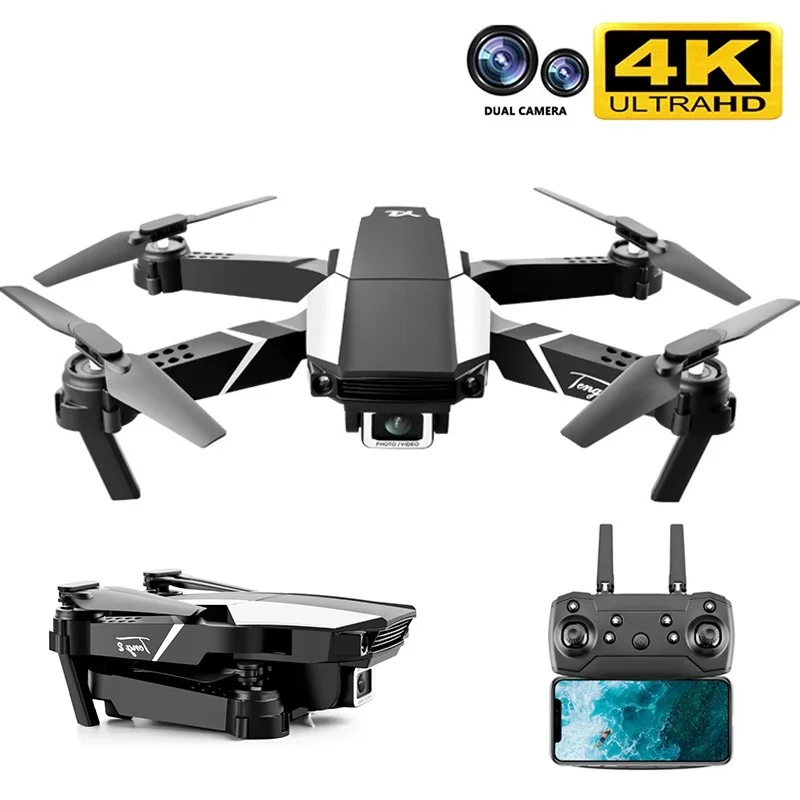 Drone 4k HD Dual Camera Aerial Photography Visual Positioning 1080P WiFi Fpv Height Preservation RC Quadcopter S62 Pro Toy | Игрушки и